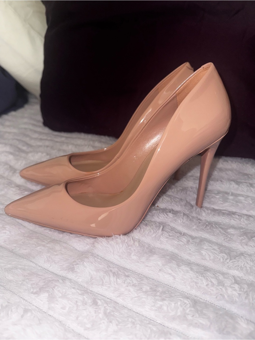 ALDO Pointed-Toe Patent Stiletto Pump - Nude Pink